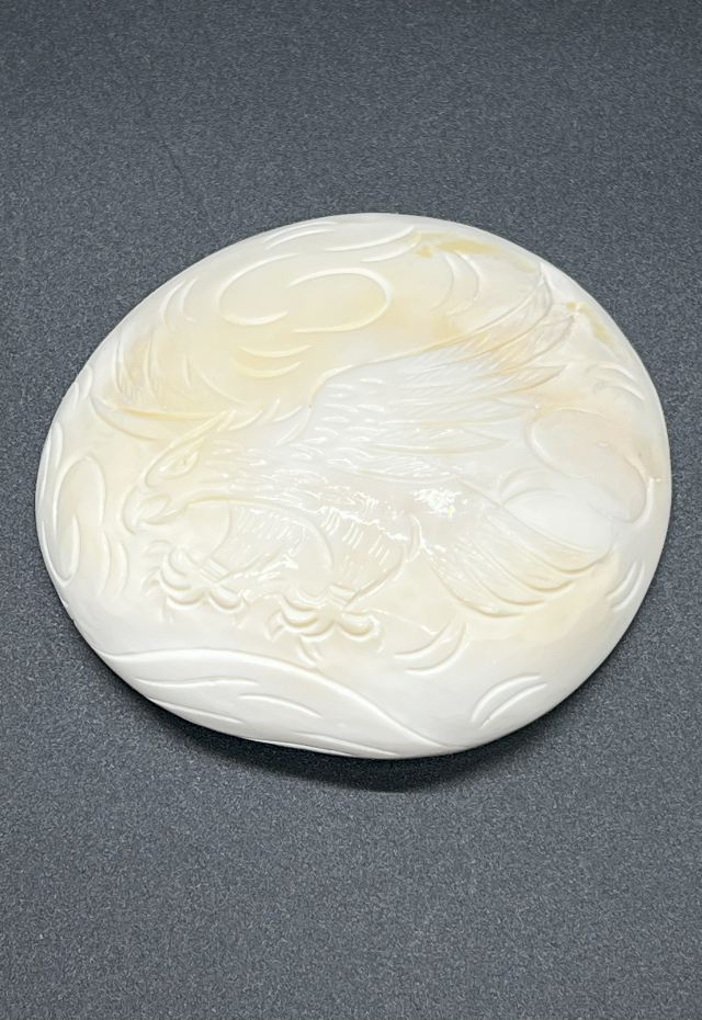 Carved Operculum Turbo Marmoratus, Taiwan