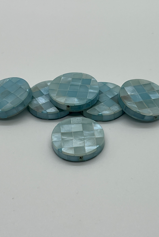 Hammer Oyster Aqua Blocking Bead Singles