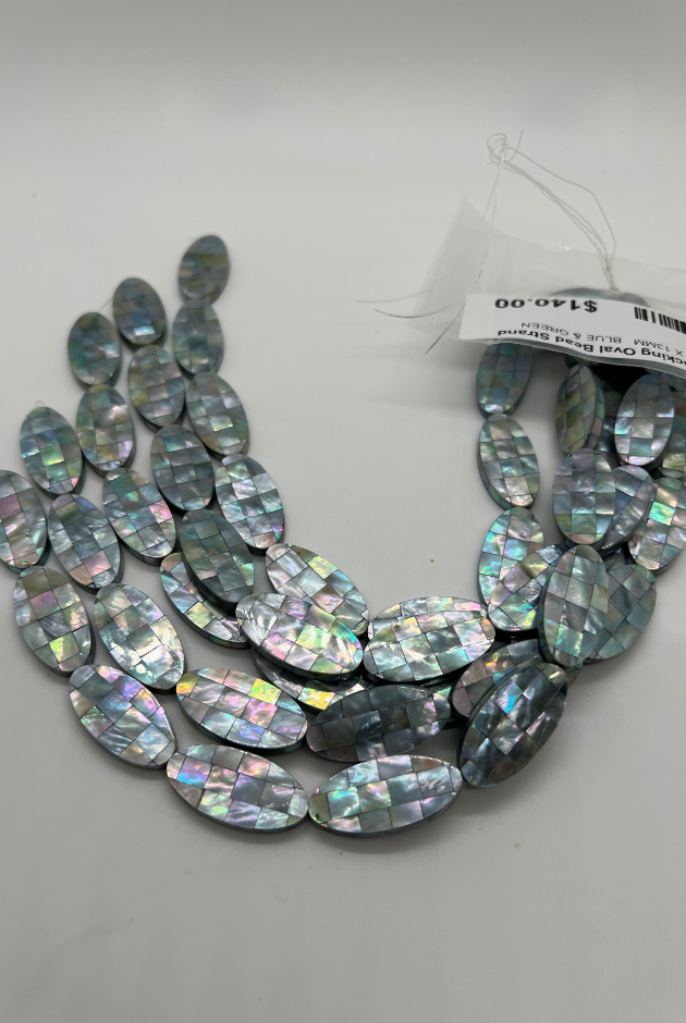 Fire Opal Blocking Oval Bead Strand