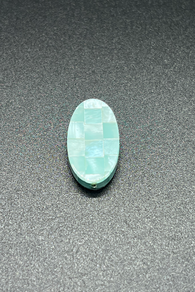 Medium Green Hammer Oyster Blocking Oval Bead Singles