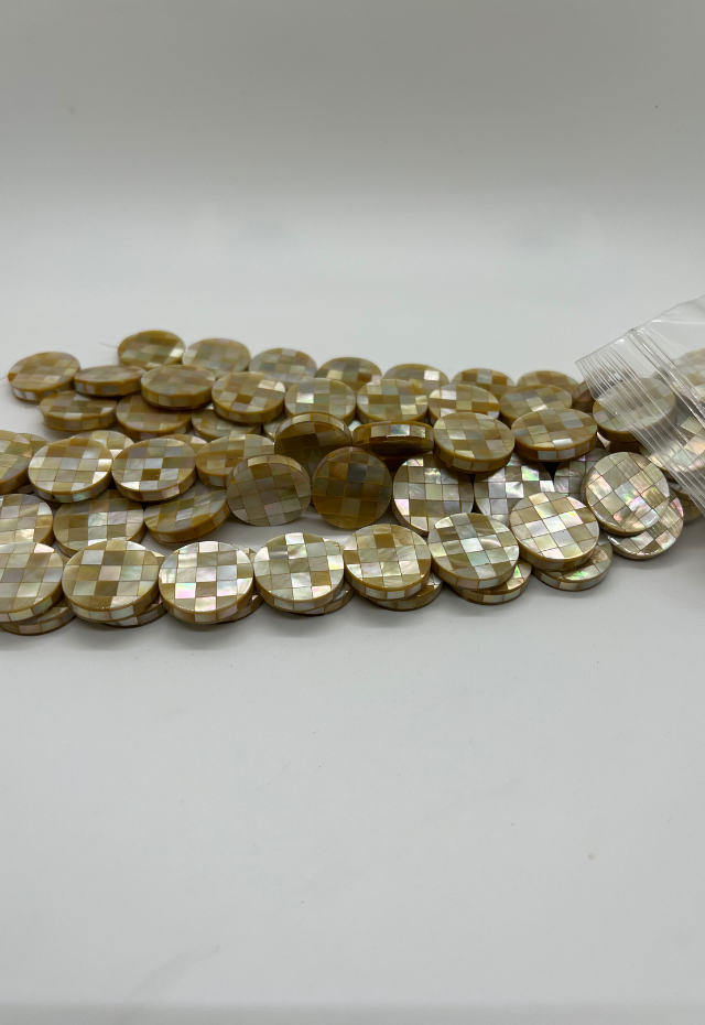 Yellow Goldlip Blocking Round Bead Strand