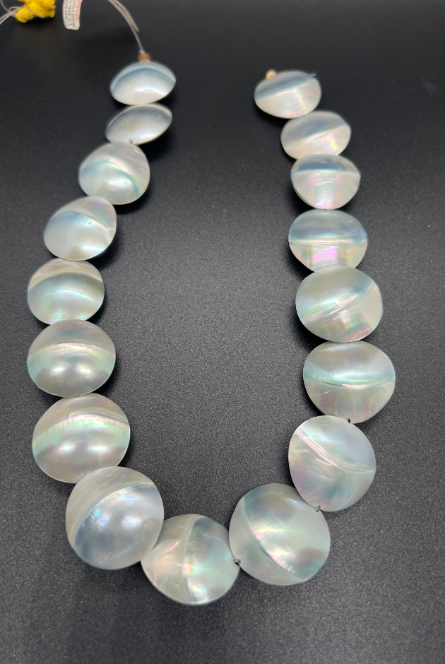 Carmelite Bead Blue Round Strand