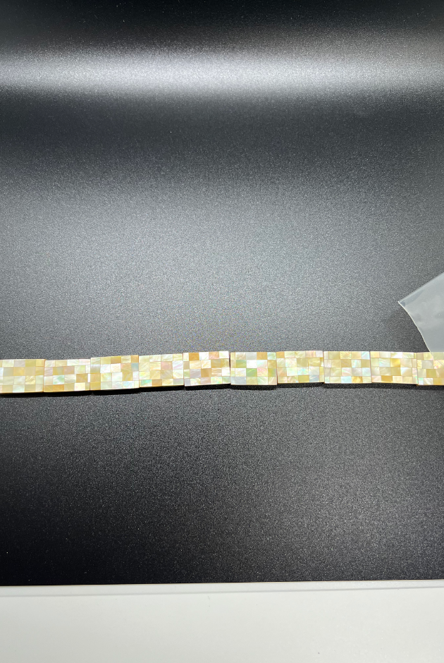 Yellow Goldlip Blocking Rectangle Bead Strand (10pcs)