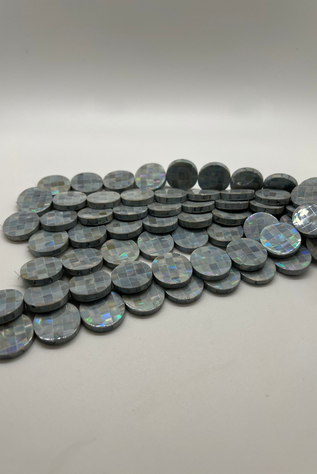 Blue Opal Blocking Round Bead Strand