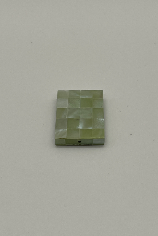 Light Green Hammer Oyster Blocking Rectangle Bead Singles