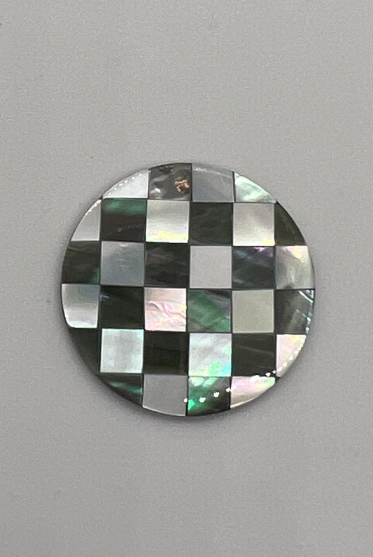 Nautilus and Abalone Checkers Round 17mm X 1mm Thick, Pairs