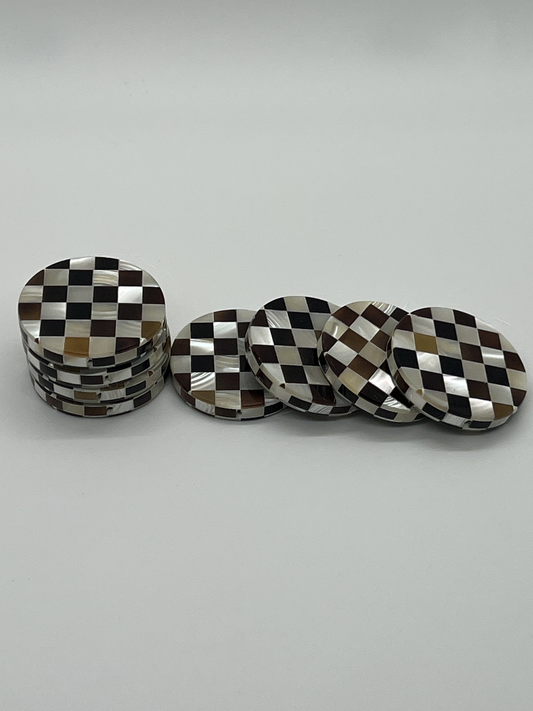 Troca & Penshell Checkers Bead Singles