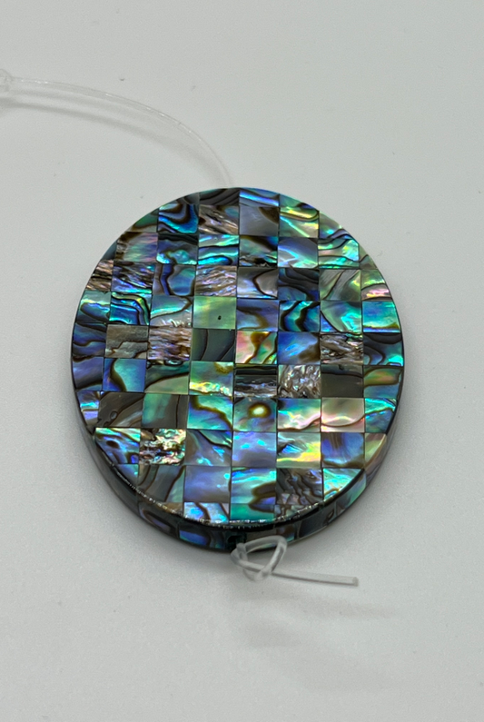 Paua Blocking Oval Bead