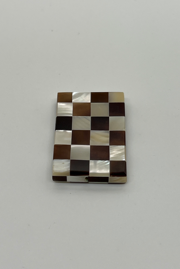 Penshell & Troca Checkers Rectangle Bead